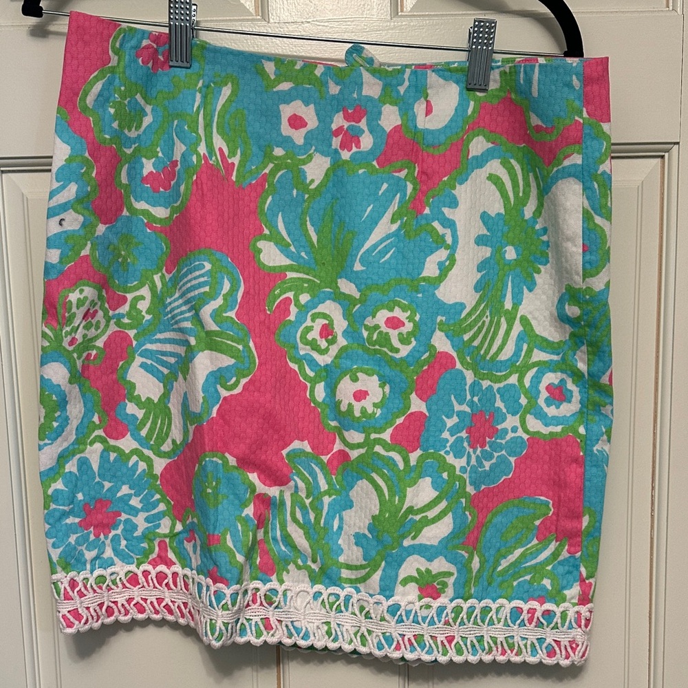 Lilly Pulitzer Floral Mini Skirt - Pink, Green, Blue